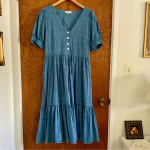 Madewell Quilted Eyelet Midi Dress